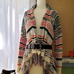 Aztec print woven shrug
